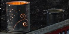 Recycled cans at Light Night