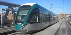 new tram at station