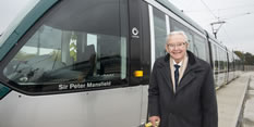 Sir Peter Mansfield Tram naming