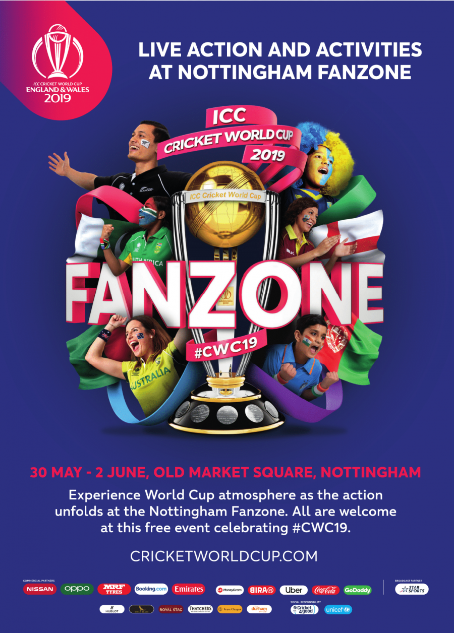 Nottingham to host first ICC Men’s Cricket World Cup 2019 Fanzone My