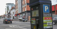 On street parking in Nottingham city centre
