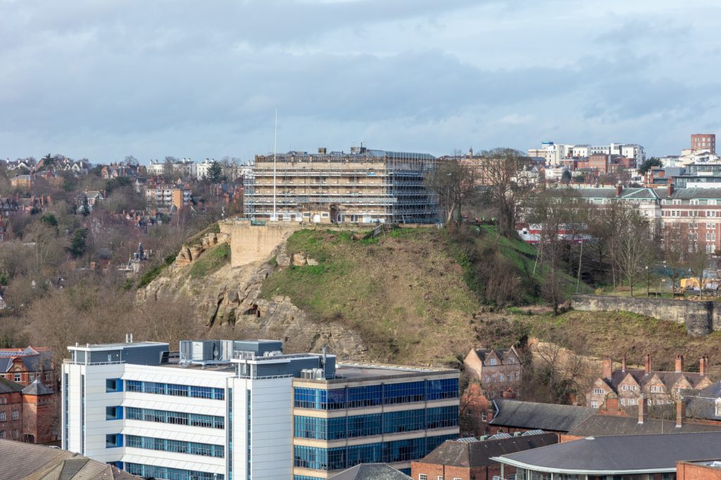 The Nottingham Castle development from the air
