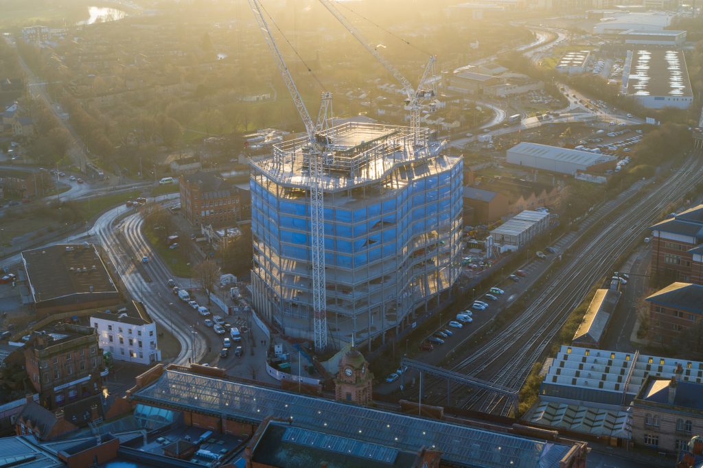 The Unity Square development from the air
