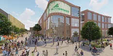 Artist's impression of the new Central Library corner on Collin Street and Carrington Street