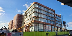 View of the new Broadmarsh Car Park building from Canal Street