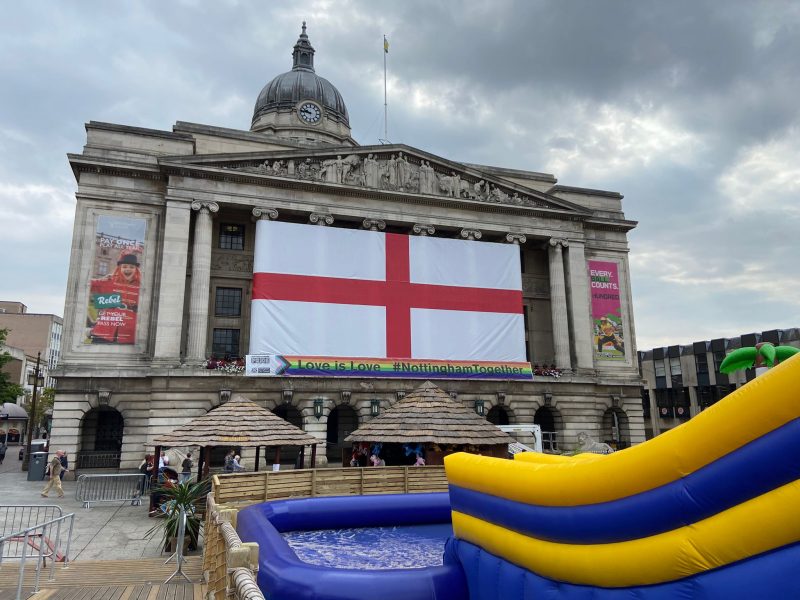 60ft St George flag unfurled on Council House to cheer on Lionesses