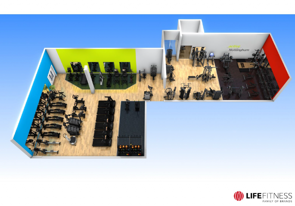 Overhead floor plan (artist impression) of the new gym facilities due to be installed at Clifton Leisure Centre in the Spring of 2023.