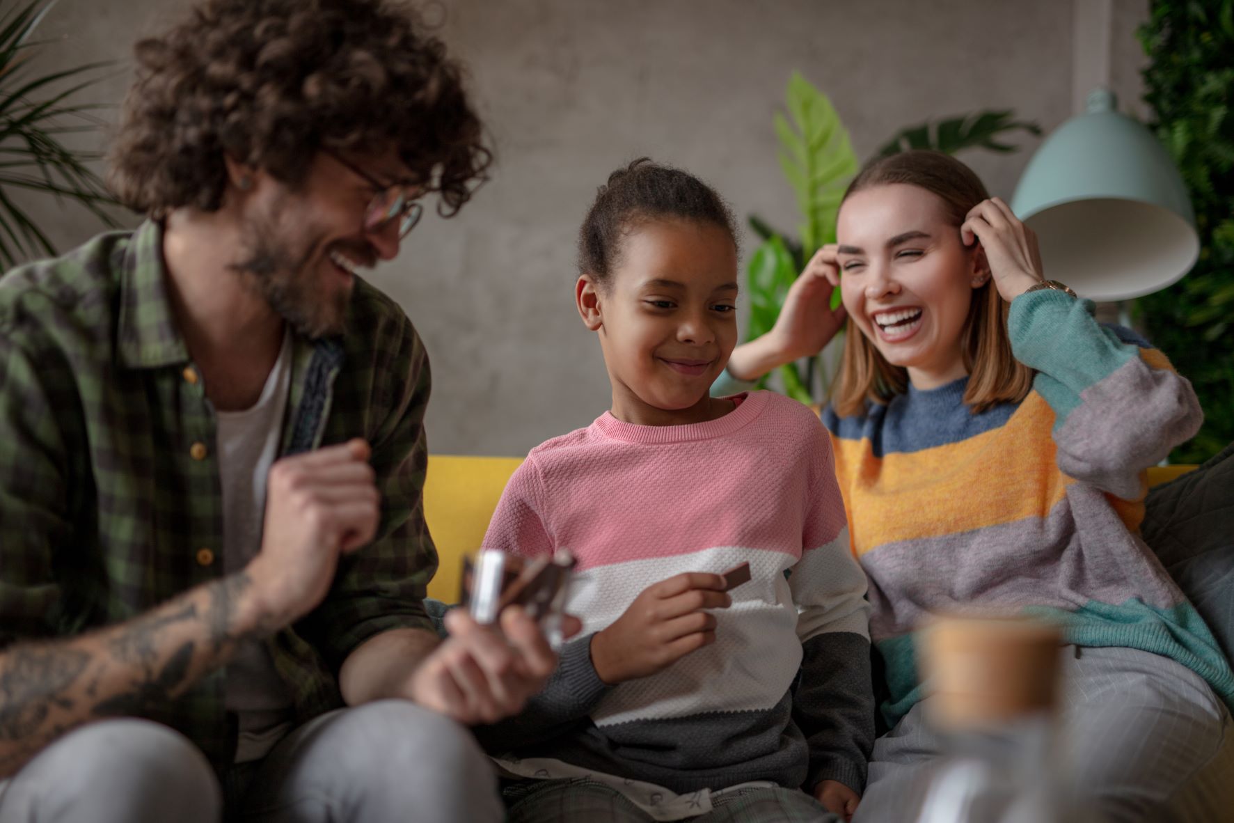 Two adults with young person