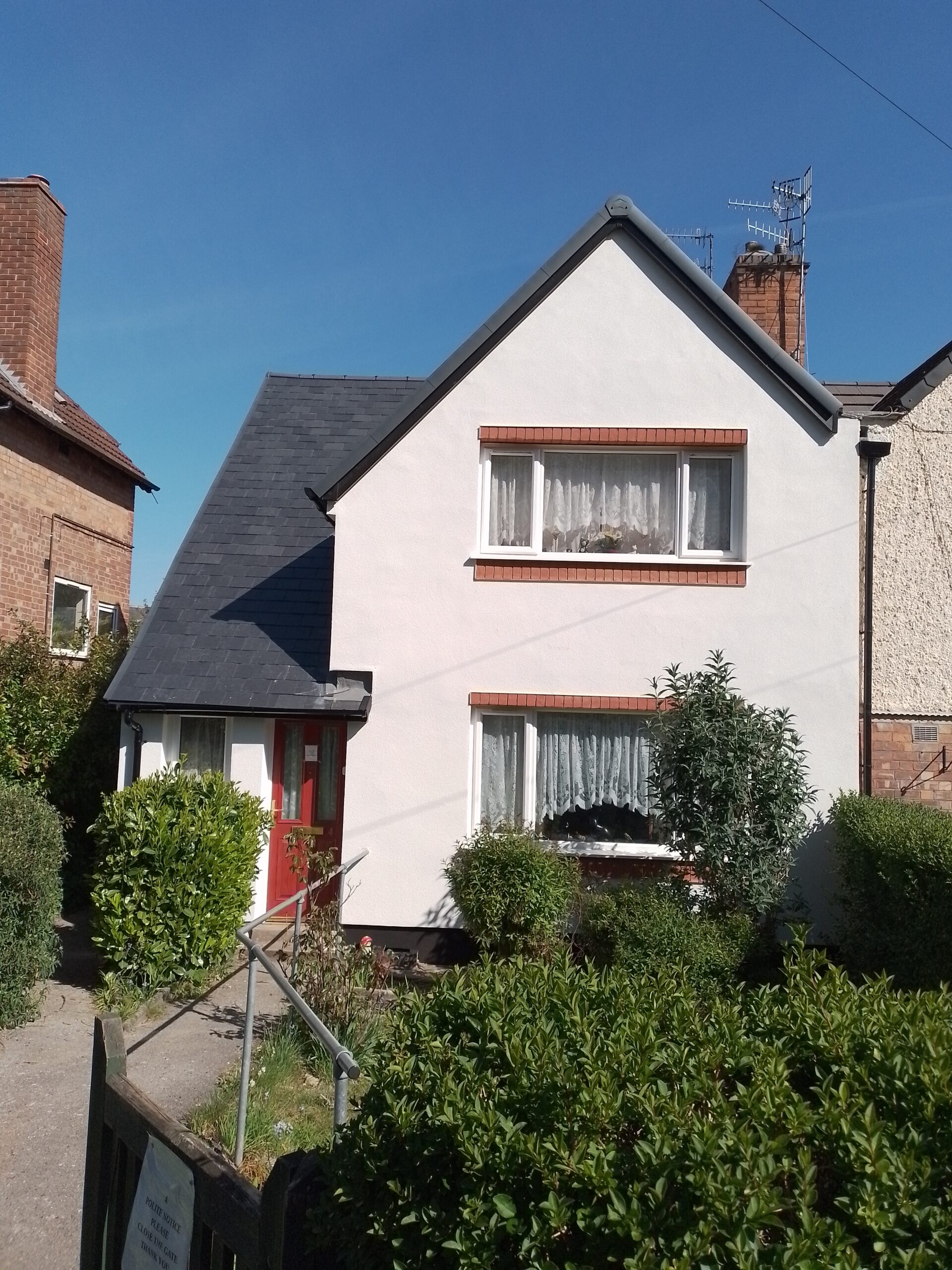 A council house with exterior wall insulation fitted