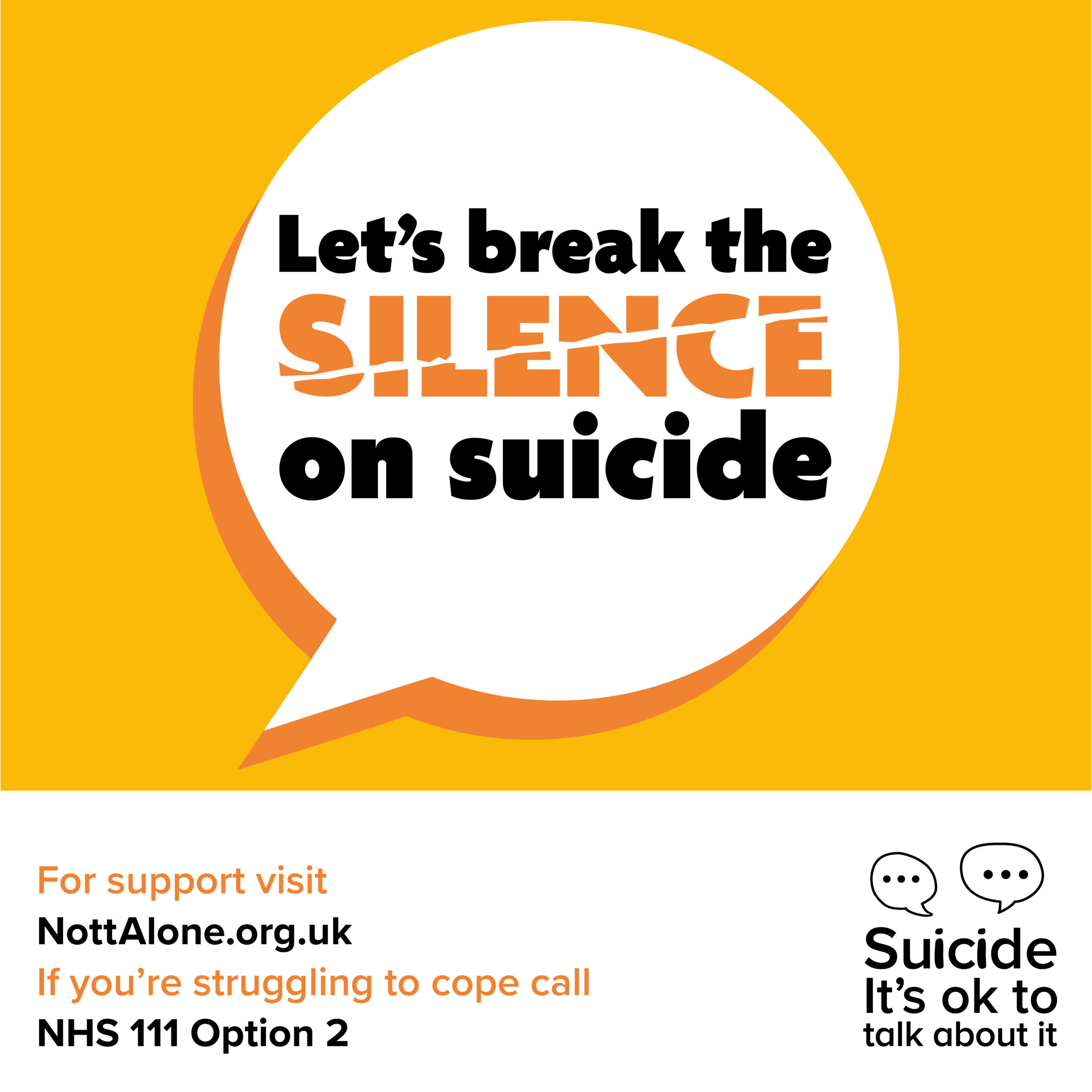 Graphic that states 'Let's break the silence on suicide'