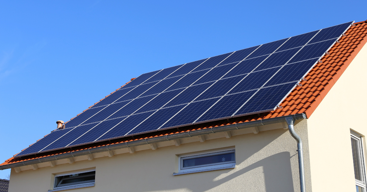 Solar panel on roof