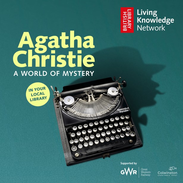 Agatha typewriter on green background